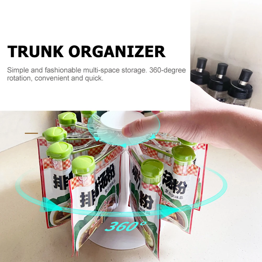 

Rotating Spice Rack 360 Degree Kitchen Storage ganizer PP Material Safe Condiment Bag Holder Sealing Clip Tidy Multi