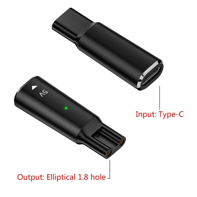 USB C Female to 2 Pin Female Plug Adapters Charging Connectors for Shaver