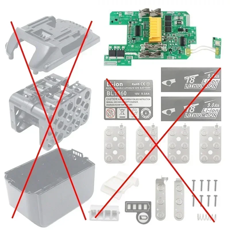 Placa de circuito de protección de carga PCB para Makita BL1890 15X18650 para la serie LXT 18V batería de iones de litio placa base PCB BL1860