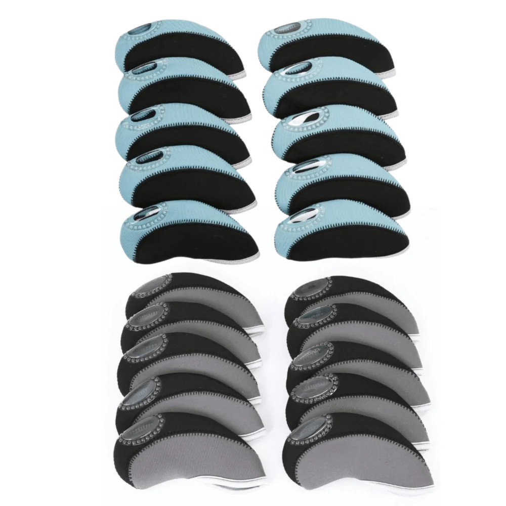 10pcs Two Tone Color Golf Iron Covers Easy Fit Design Neoprene Fabric Protective Headcovers Set Durable Material