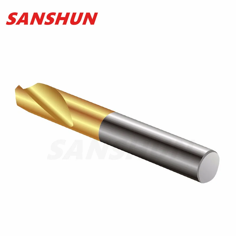 Co-containing fixed-point drill bit Ti-plated grinding spiral groove high-speed steel milling machine drilling center drill