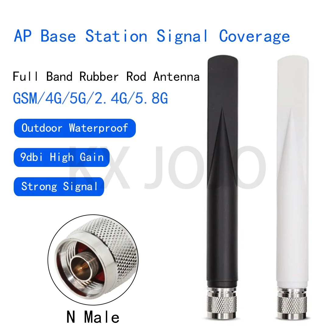 N Male Antenna Dual Band Omni-Directional 433/470/900Mhz 2.4G 3G LTE 4G 5G High Gain Waterproof Indoor Outdoor Fishtail Antenna