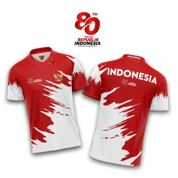 印尼獨立80週年紀念球衣 - 紅白「印尼」週年印花球迷足球衫 6 最佳銷售 印尼航運 - №1