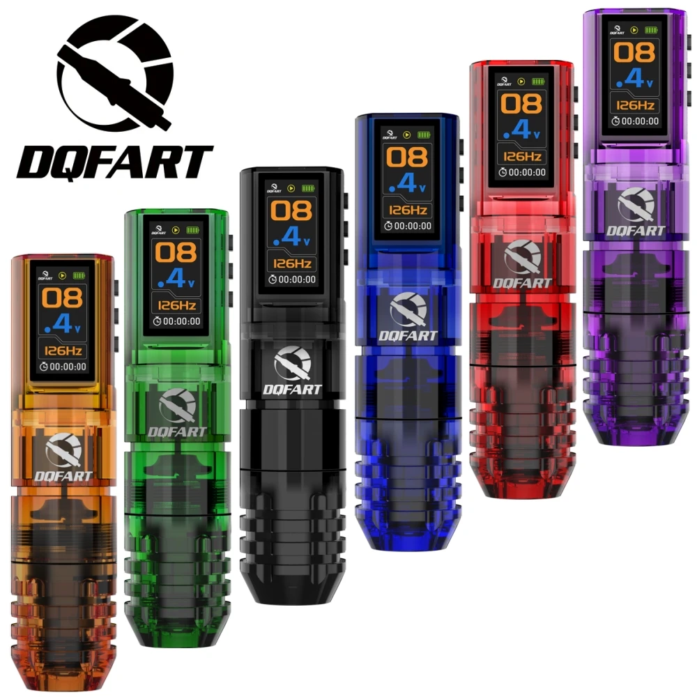 DQFART 6Colors 1600mAh P3 Electric Wireless Tattoo Machine Pen Easy Beginner Body Art Creative Designs Long-lasting