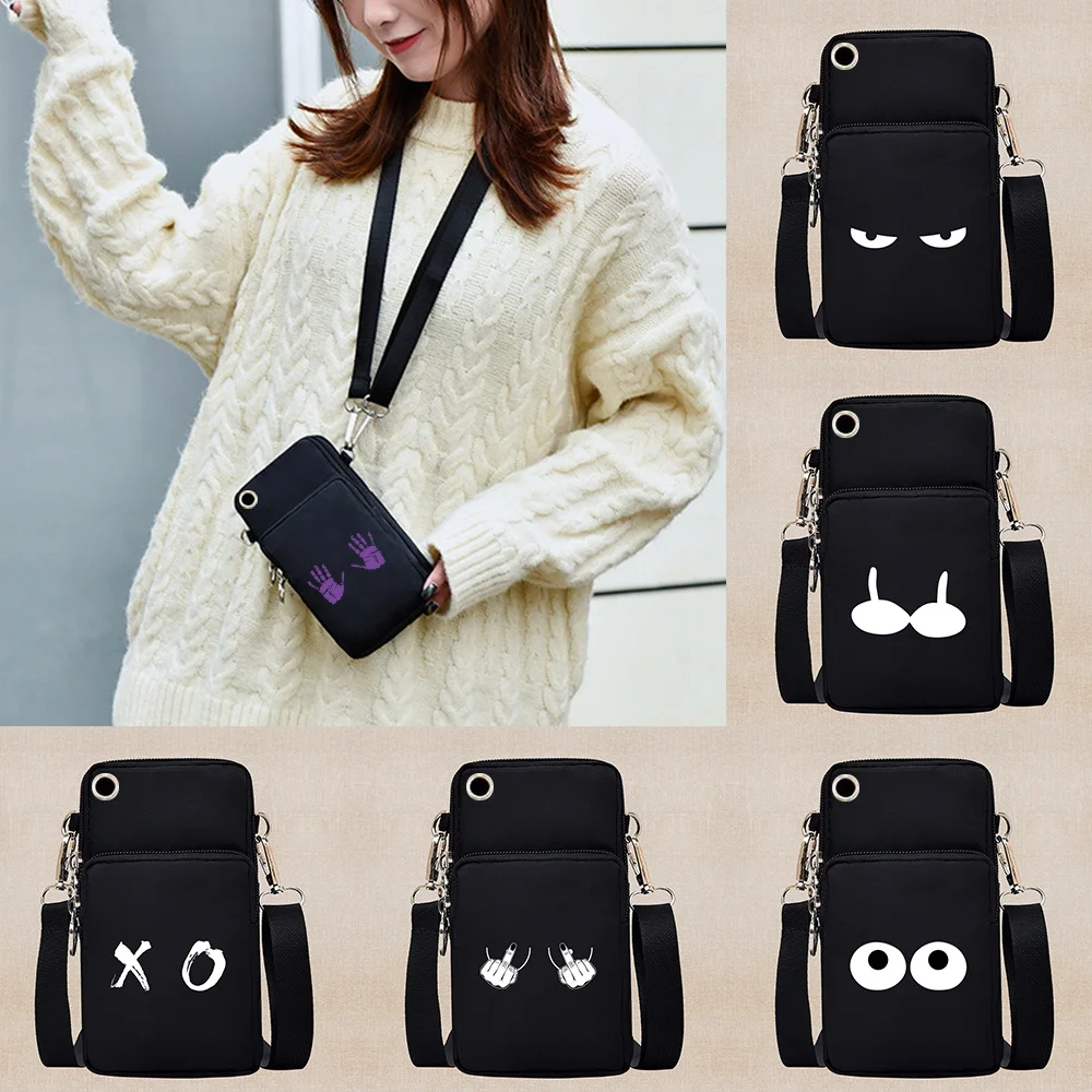 2022 Pouch Wallet Sports Music Universal Mobile Phone Bag Crossbody Bags for Girls Shoulder Bag Chest Pattern for Samsung/iPhone