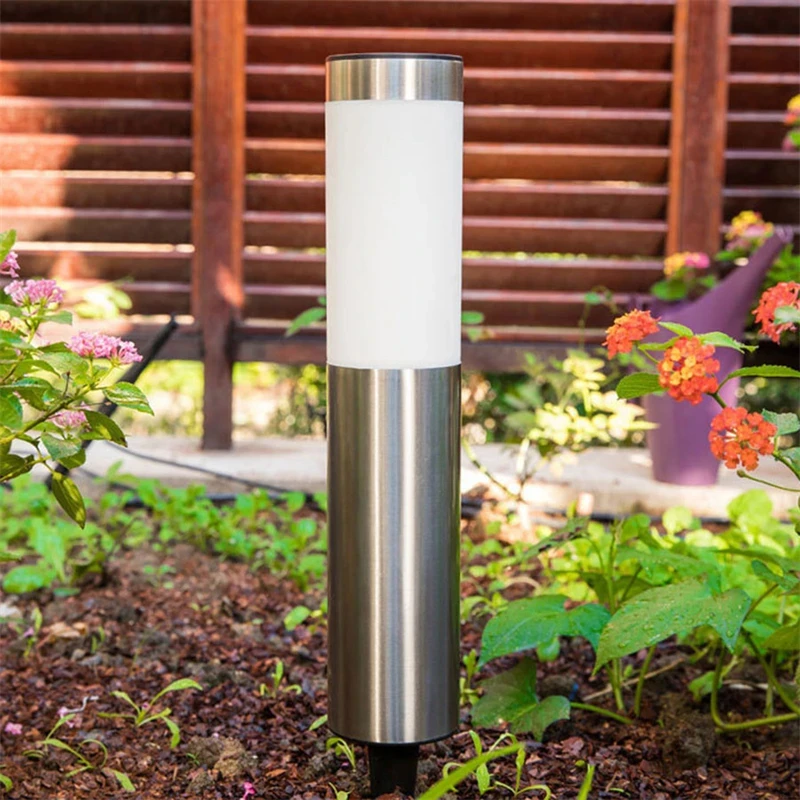Solar Garden Light Solar Stainless Steel Garden Path Light Outdoor Landscape Gate Column Patio Yard Driveway Lawn