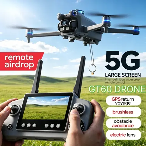 Original GT60 Foldable GPS Drone 8K HD 4K With Screen Brushless Airdrop Obstacle Avoidance 5G FPV Dual Camera Quadcopter