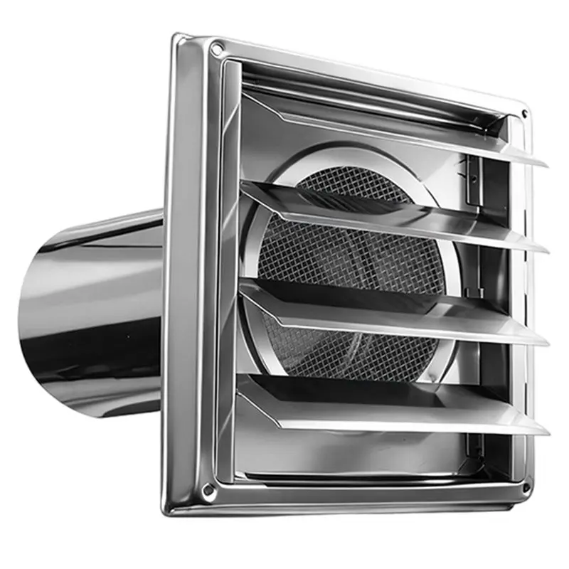 AB42-For Dryer Bathroom Ventilation System 4 Inch Wall Vent Cap, Outdoor Louvered Exhaust Vent Cover With Insect Screen