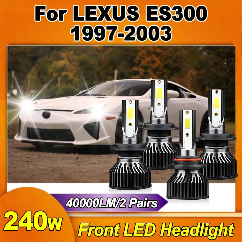 

Светодиодные фары H7 9005 с высокой и низкой светоотдачей, 40000 лм, 6000K, супербелые, Plug and Play, 12В/24В, для LEXUS ES300 1997-2003