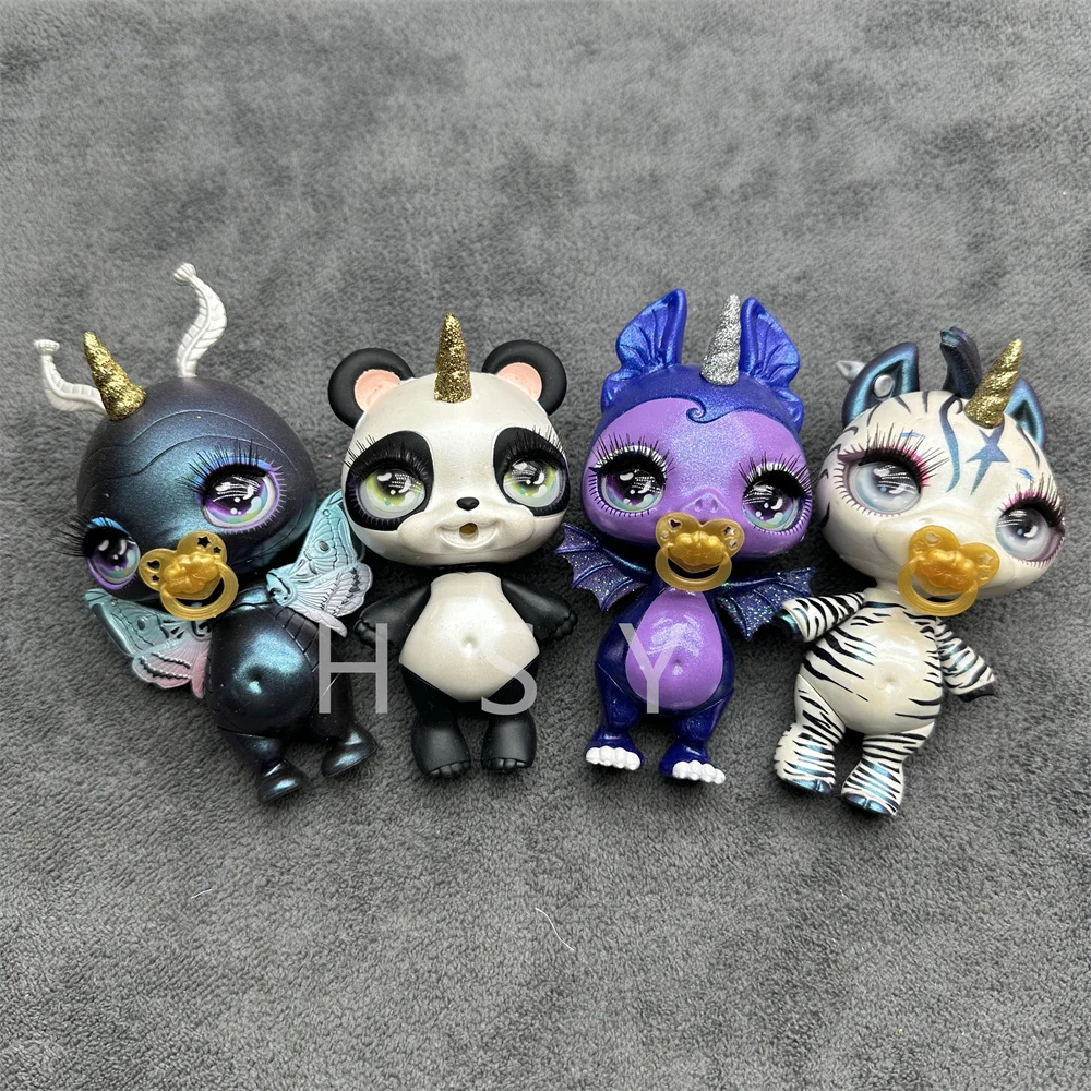 Original 11cm-13cm Rainbow Unicorn Doll Little Monster Mud Doll Children\'s Game House Toy Set Gift