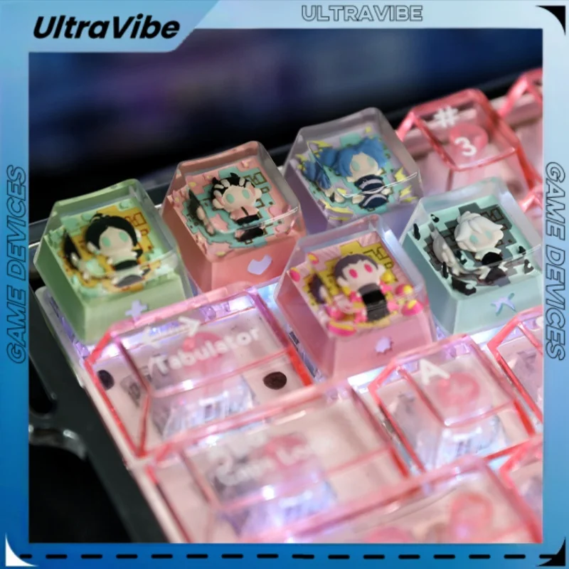 

Valorant Game Theme Keycaps Jett Reyna Clove Character Esc Transparent Keycaps Personalized Mechanical Keyboard Keycaps Gift