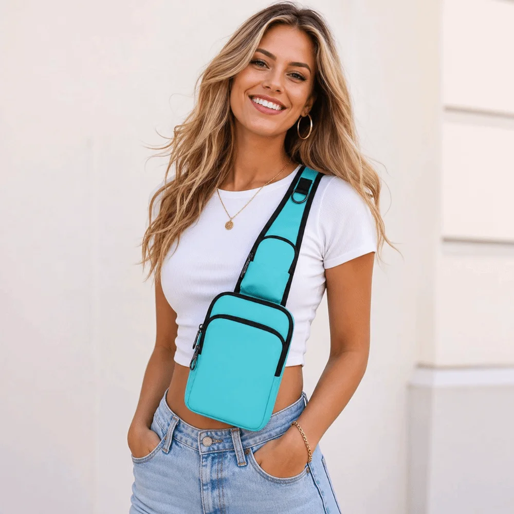 Tragbare RFID-blockierende Brusttasche, diebstahlsichere wasserdichte Umhängetasche, lässige einfache Messenger-Tasche für den Arbeitsweg – Detail 10