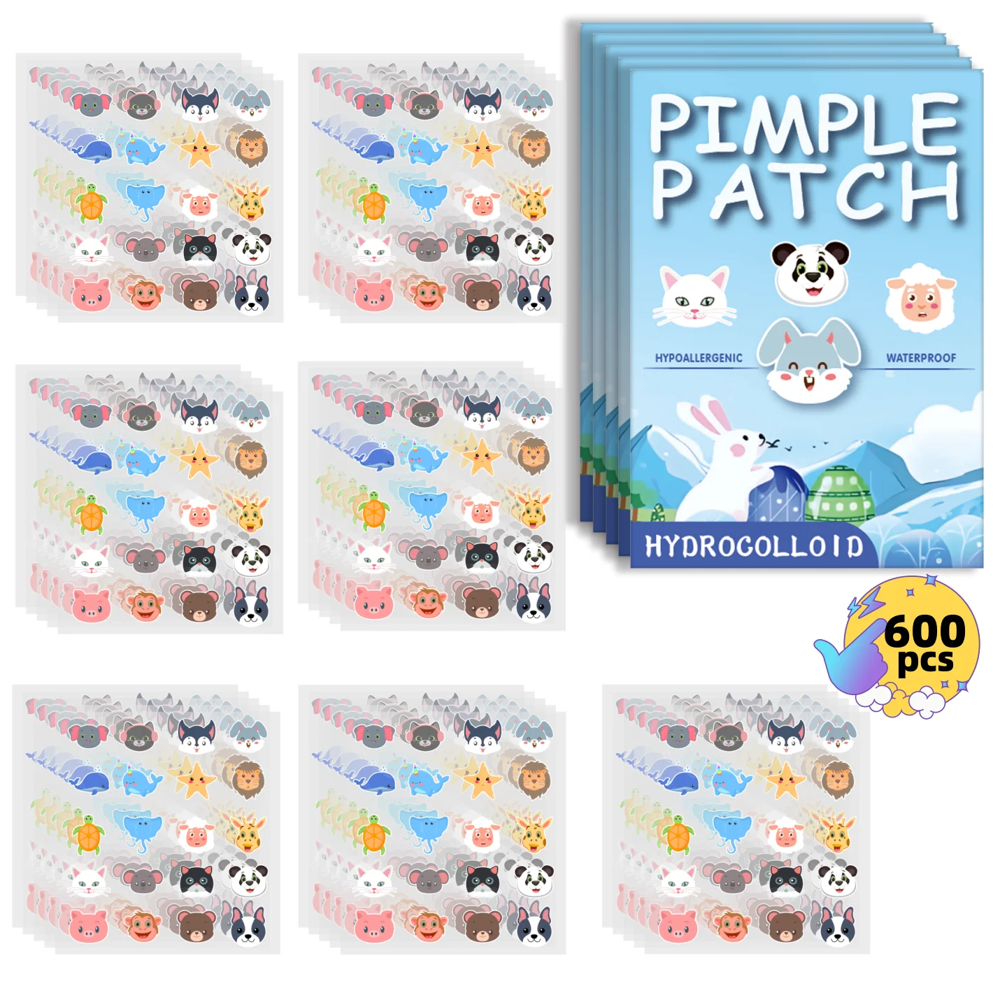 600pcsHydrocolloid acne patches, round acne patches, star-shaped acne patches, birthday gifts, Valentine's Day gifts