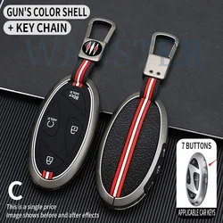 5 7 Bottons Metal Car Key Fob Case Cover for Hyundai Grandeur GN7 Kona Ev Lonic 6 Elantra 2023 2024 2025 Keychain Accessories