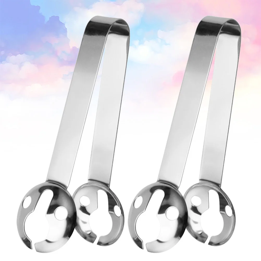 

2 pcs Stainless Steel Tea Bag Tongs Food Grade Mirror Polished Heat Resistant Easy Clean Tea Tools For Kitchen Bar Silver