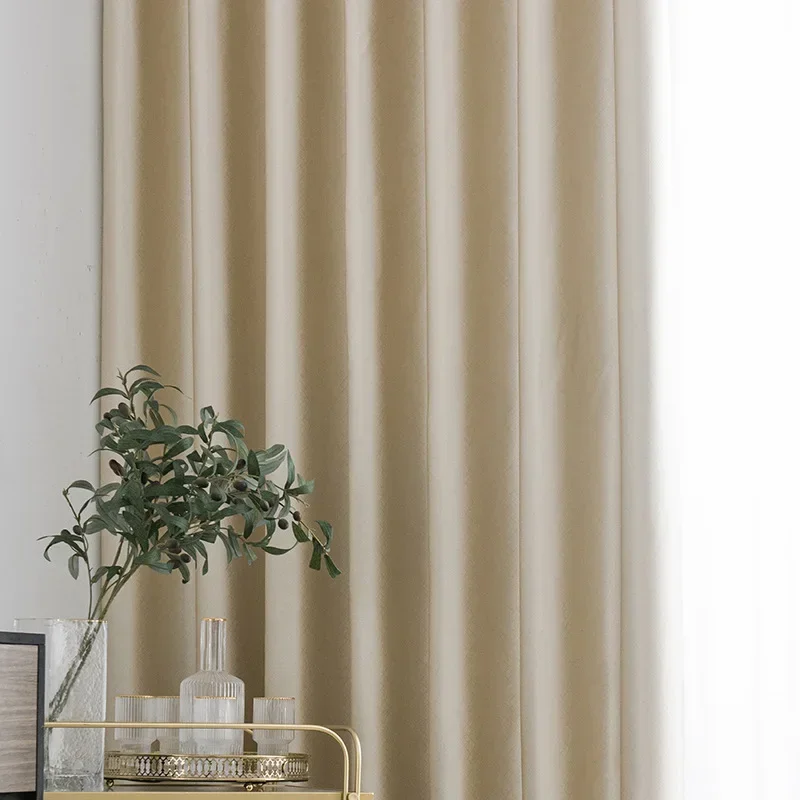 Prague Black Curtains for Living Room Full Blackout Fabric Hotel Star Engineering Physical Blackout Window Custom Size