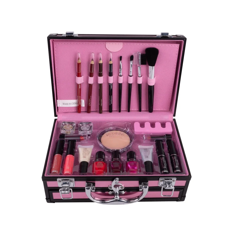 Professional Beginner Travel Portable Makeup Set Box Suitcase Kit Lipstick Brushes Nail Polish Set For Make up Eyeshadow Palette