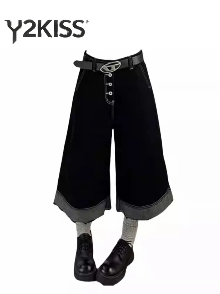 

Summer Women Jean Shorts Y2K 2000s Gyaru Jorts Low Rise Denim Pants Harajuku Grunge Cyber Punk Designer Tomboy Grunge Wide Fit