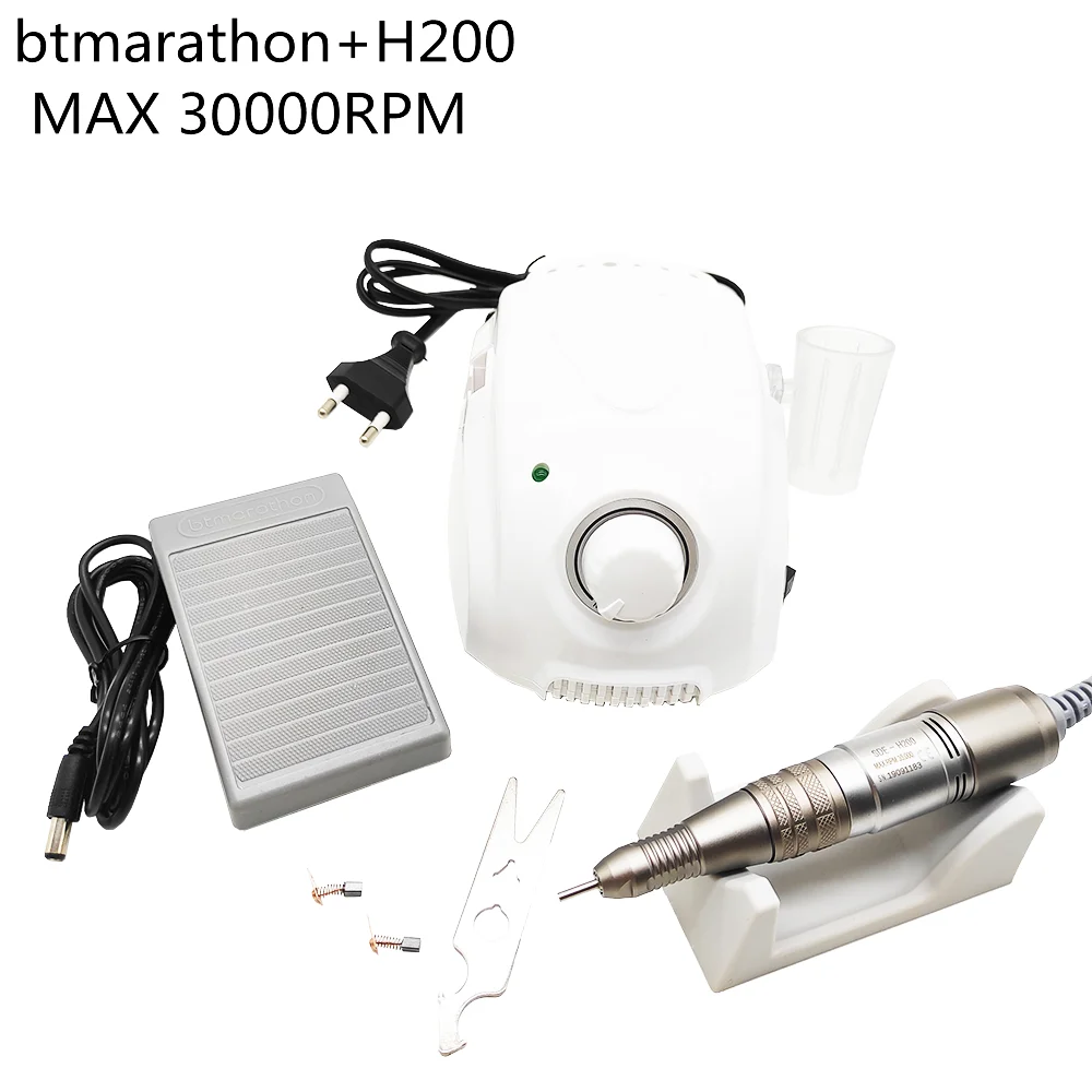 Máquina de Taladro de Uñas BT Marathon M3 de 65 W, 35K 45K H37L1 H200, Cortador de Fresado, Herramienta de Pulido Eléctrico, Máquina de Manicura y Pedicura