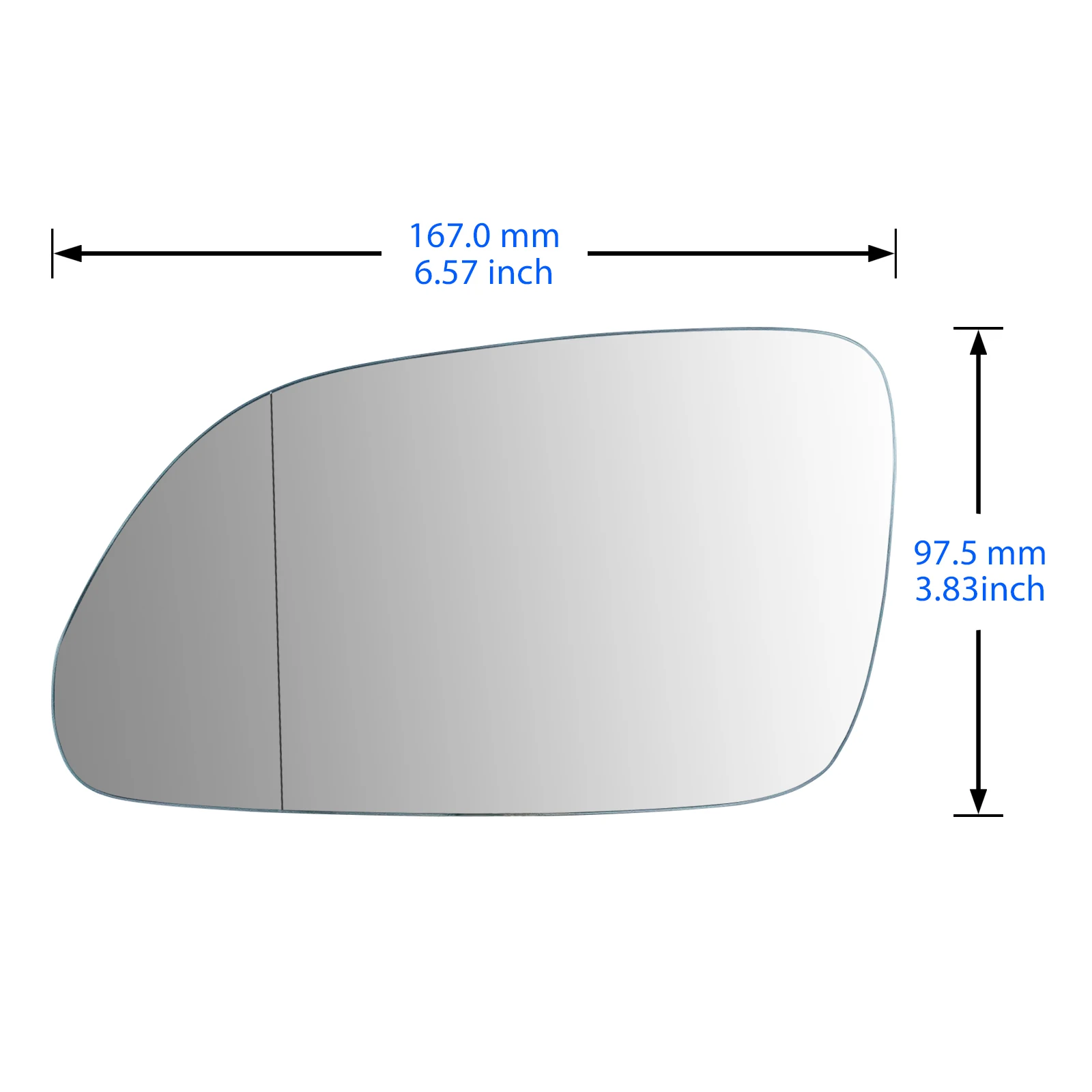 Front Left Side Wing Mirror Glass Heated Convex Upper For VW Polo MK4 9N 2005-09