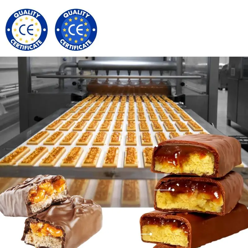 Línea de Producción de Barras de Proteína, Línea de Producción Completa, Máquina para Hacer Barras Energéticas, 300 kg por Hora, Máquina para Hacer Barras de Chocolate
