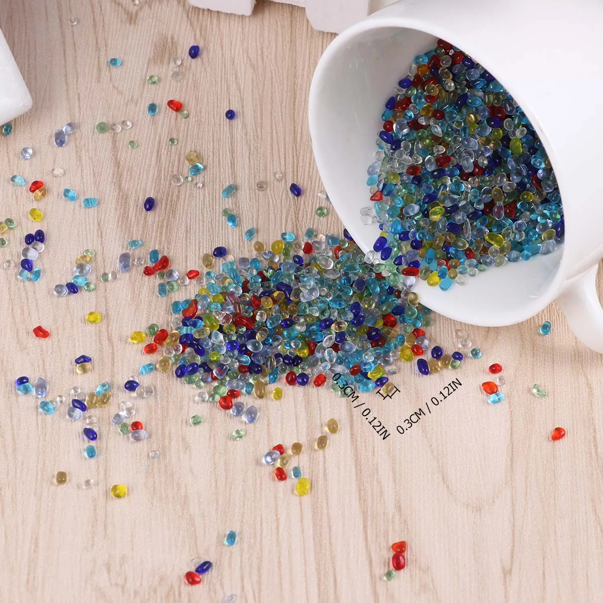 

Colored Glass Bead Coloured Sand Crystal Stones for Aquariums Water Tank Polished Coloful Gems Vases