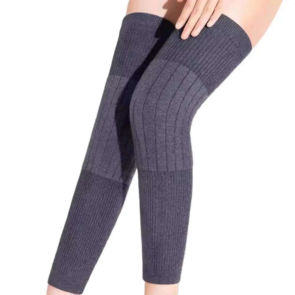 Comfortable Knee Sleeves 1 Pair Knit Leg Warmers for Elderly Women Soft Stretchy Winter Knee Sleeves Thick Anti-slip for Weather