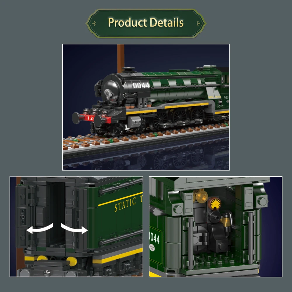 Mold King 12044 Flying Scotsman Trein Model 1766 STKS Bouwstenen Speelgoed MOC Puzzel Montage Bricks Kit voor Kind Verjaardagscadeau