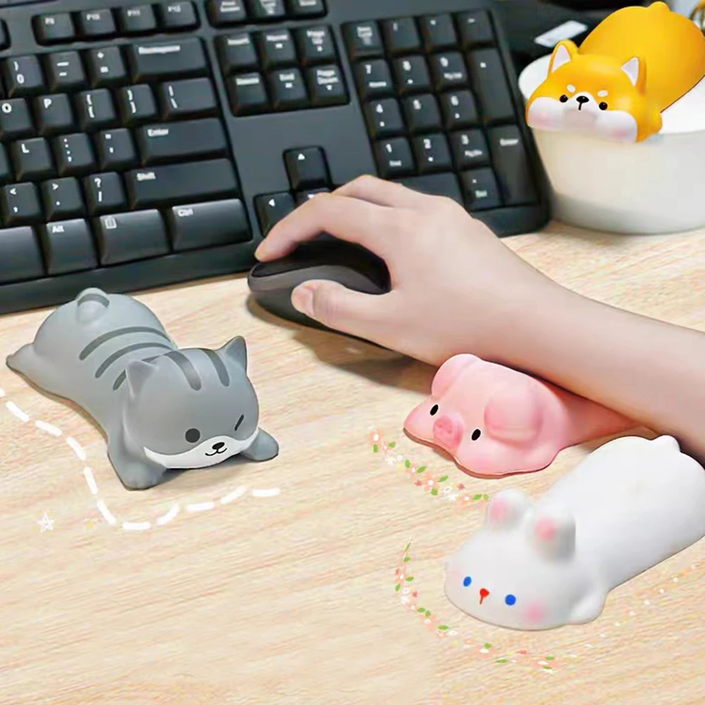 animal dos desenhos animados mouse pad almofadas de protecao de pulso macias porco bonito gato cao acessorios de mesa multifuncionais material de escritorio presentes 01