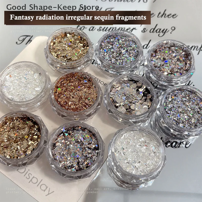 미니 반짝이는 별 네일 글리터 오각형 디자인 DIY 네일 아트 장식 박스 살롱 액세서리