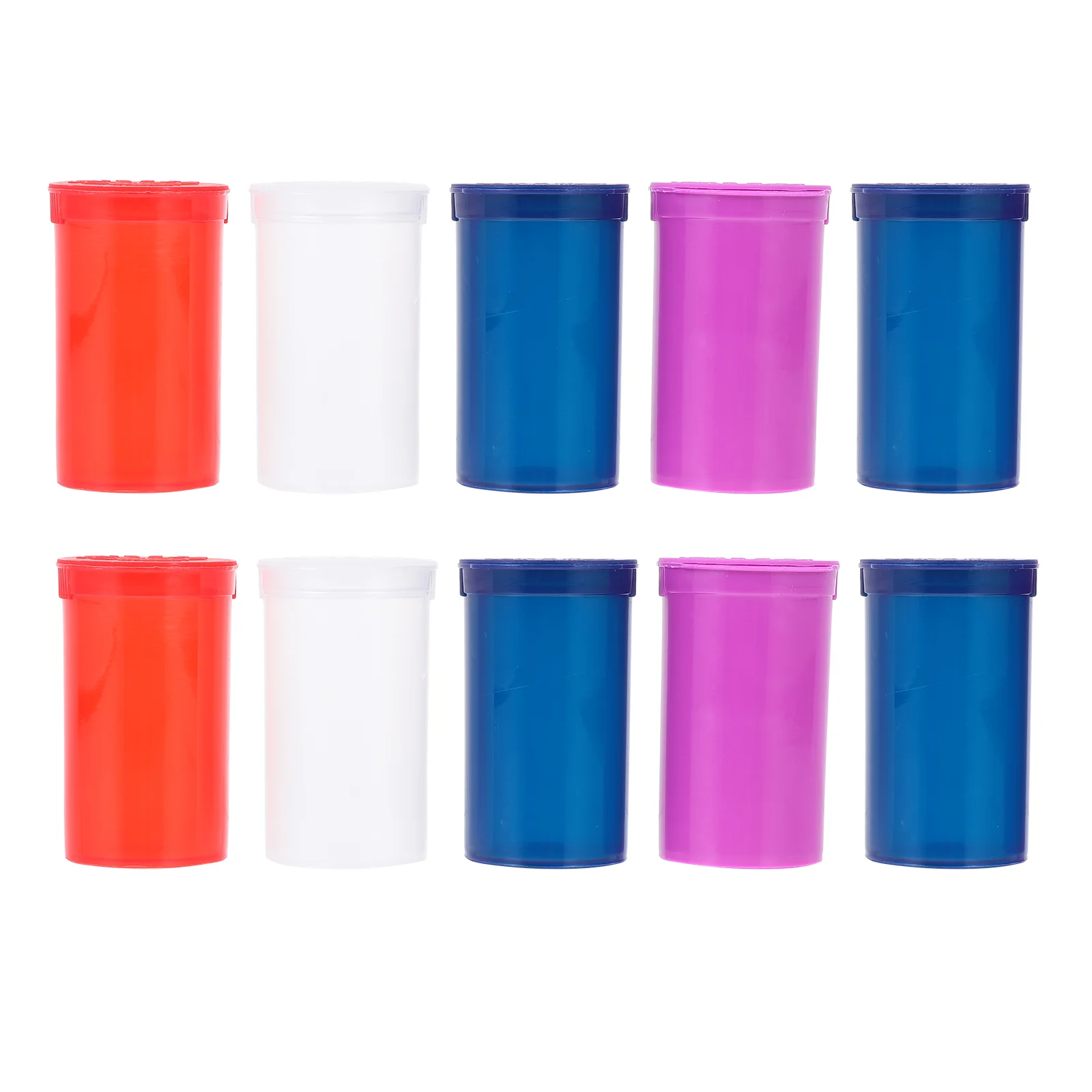 10 Pcs Medicine Storage Tube Container Small Bottle Mini Portable Cans Plastic Empty Colorful Holder