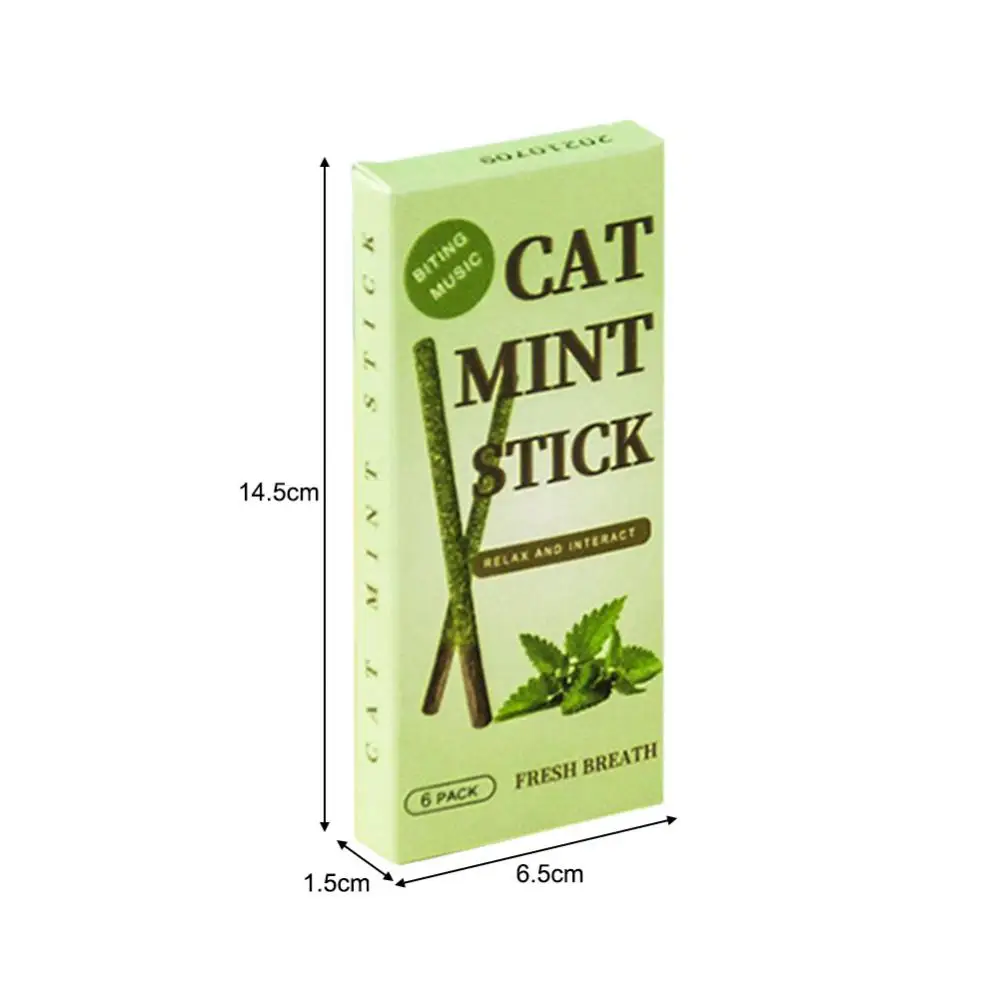 6PCS Cat Mint Toy Cat Molar Toothpaste Stick Pet Mint Caught Bite Excited Rods Silvervine Cat Snacks Sticks Pet Teeth Cleaning