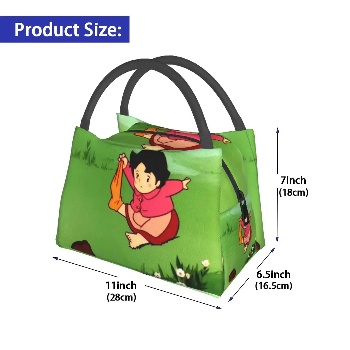 Heidi Movie Lunch Bag Cartoon Girl Portable Insulated Lunch Box Outdoor Picnic Print borsa termica Cute Thermal Tote Handbags