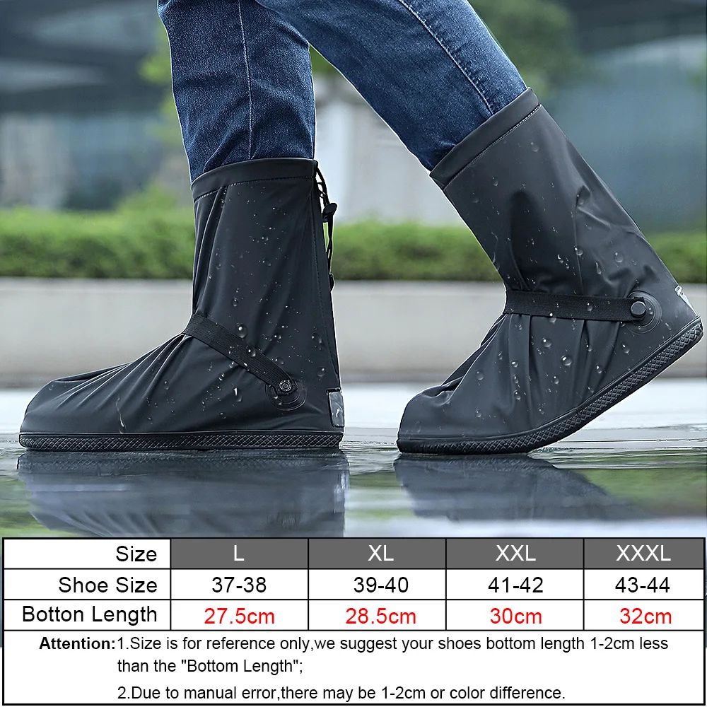 Waterproof Unisex Shoes Protectors Boot Covers Motorcycle Scooter 1 pair L/XL/XXL/XXXL Rain Shoes Cover for Rainy Snowy Day