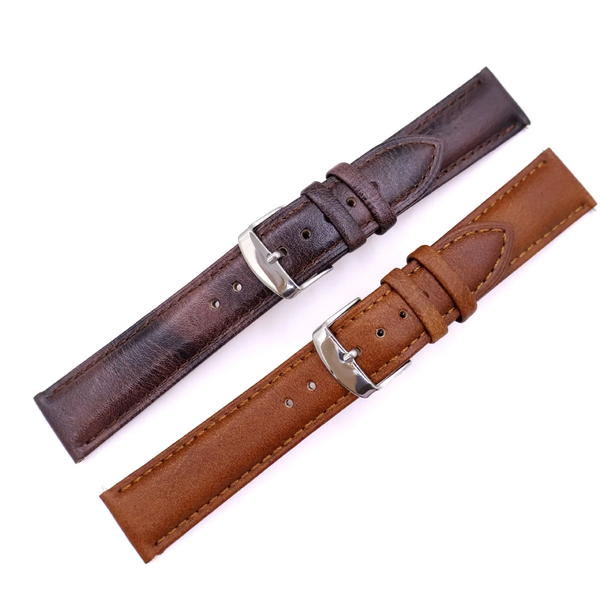 Pulseira de relógio de couro genuíno para homens e mulheres, pulseira bronzeada vegetal, pulseiras de relógio de vaca, SEIKO, DW, 16mm, 18mm, 19mm, 20mm, 21mm, 22mm, 24mm