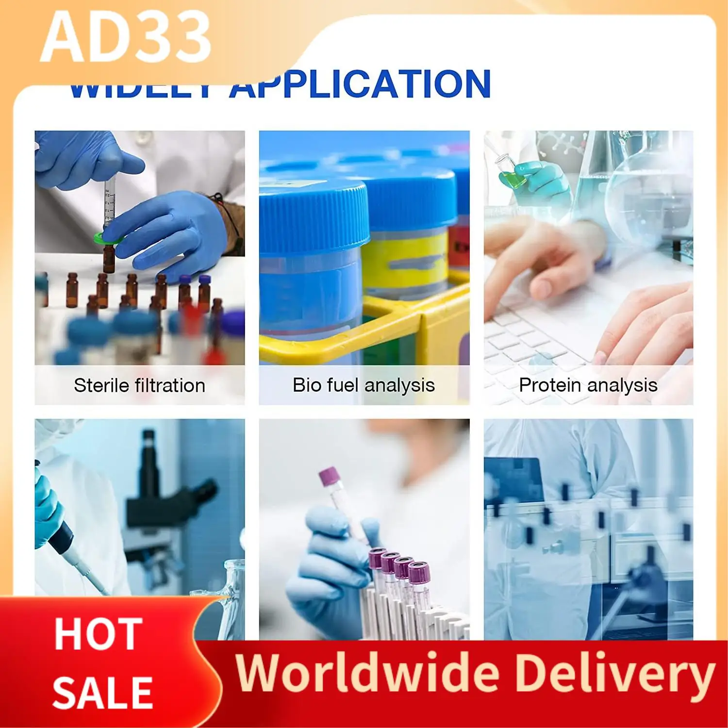 【A28I Sterile Syringe Filter PES 10 Pack, 0.22Um Pore Size, 33Mm Membrane Diameter, Hydrophilic Filtration High Throughput