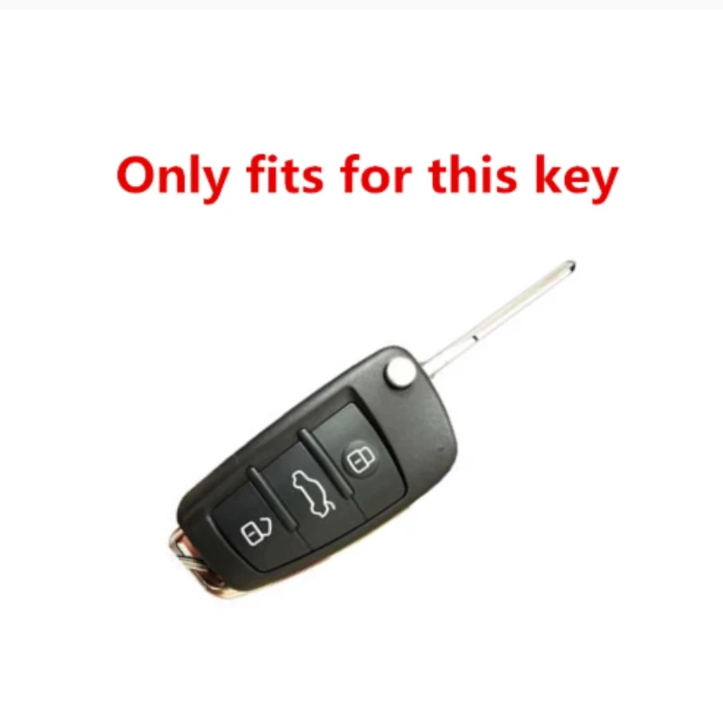 Alloy Car Key Case Protector Cover For Audi A1 A3 A6 Q2 Q3 Q7 TT TTS R8 S3 S6 RS3 RS6 3 Buttons Folding Remote Control key