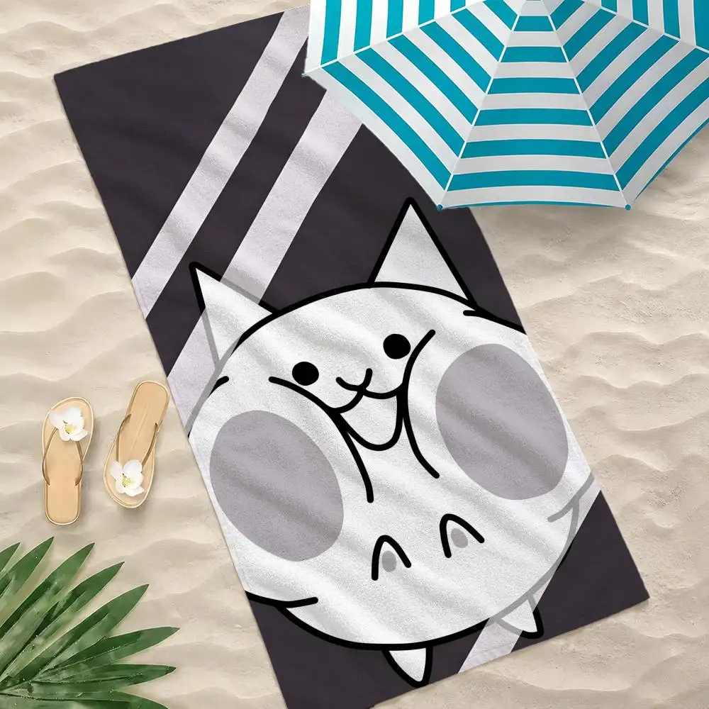 Game The Battle Cats Towel Towel Beach Towel Oversized Quick Dry Towel Absorbent Soft Swim BeachTowels for Men Women