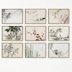 Minimalist Japanese Landscape Painting Prints Flower and Bird Canvas Asia Art Wall Nordic Living Room Gallery Room Decor Gifts