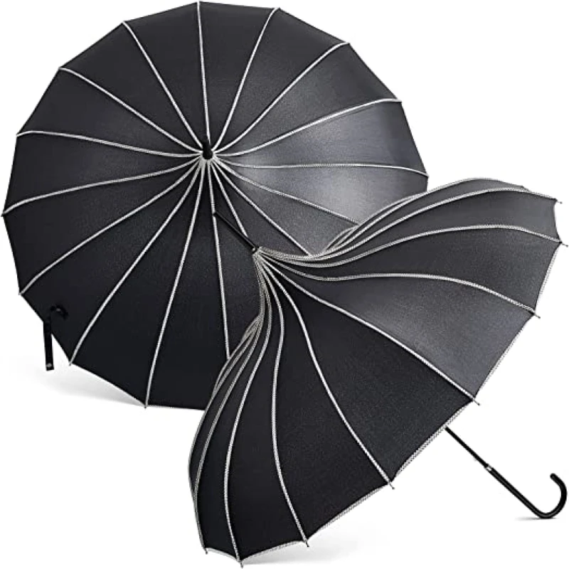 Vintage Pagoda Umbrella Bridal Wedding Party Sun Rain UV Protective Parasol Umbrella Long Handle Large Umbrellas for Women Male