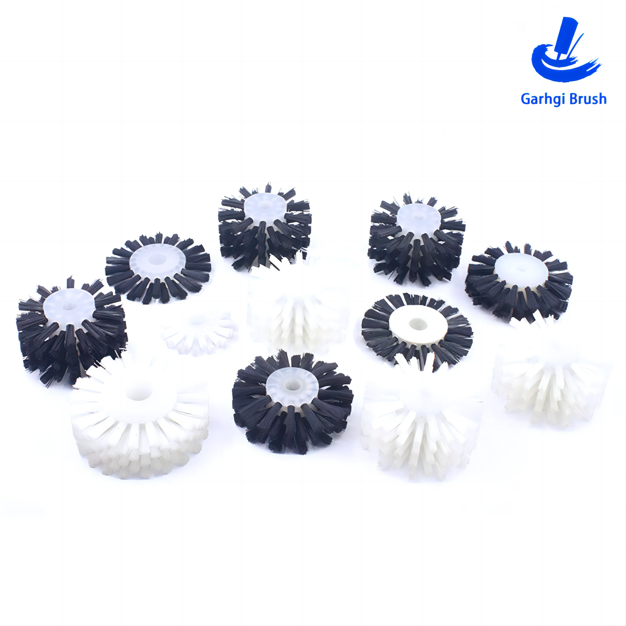 Cleaning Roller Brushes White Nylon Wire Sweeping Rotating Cylinderical Polishing Solar Panel Food Drinks Industry Dust Removal