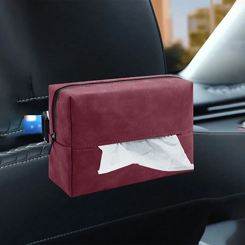 High Quality Suede Car Tissue Holder - Universal Version Suitable for Headrests/Armrests/Sun Visors, Durable and Stylish Design