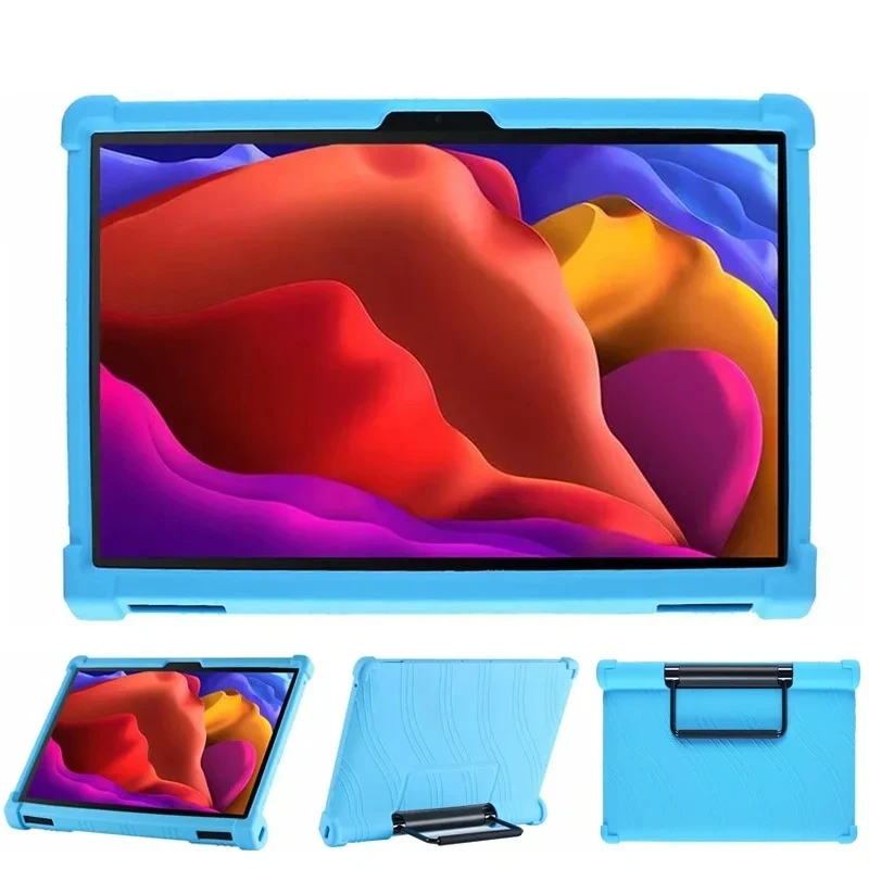 4 engrossar cantos capa de silicone à prova de choque para lenovo yoga tab 13 caso crianças YT-K606F capa protetora para yoga pad pro 2021 13"