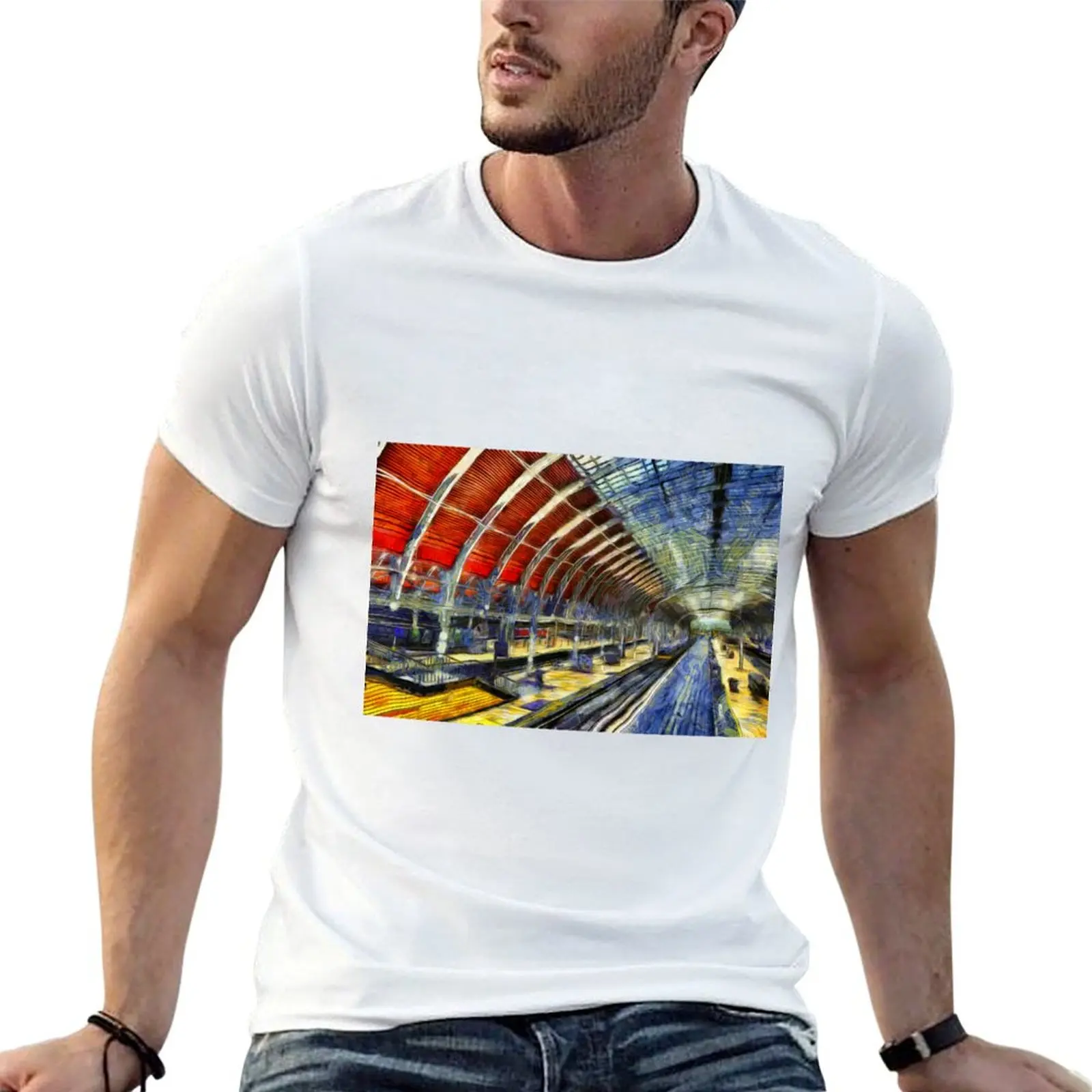 

T-Shirt man Station Paddington t shirt t shirts 100% cotton man Gogh Van graphic