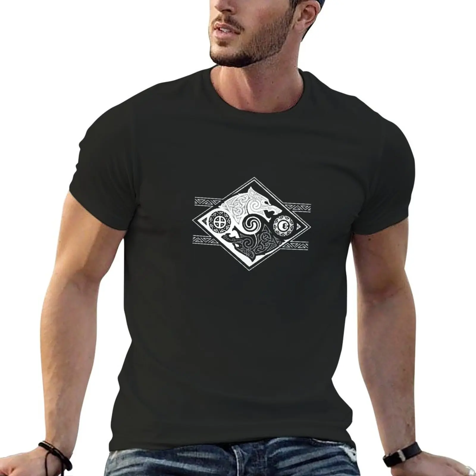 HATI AND SKOLL T-shirt vintage clothes sports fans t shirts for men pack