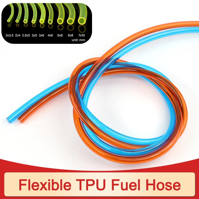 

2-20M TPU Fuel Hose Pipe Line for Car Motorcycle Fuel Tank & Model Aircraft Engine 2x3.5/2x4/2.5x5/3x5/3x6/4x6/5x8/6x8/7x10mm