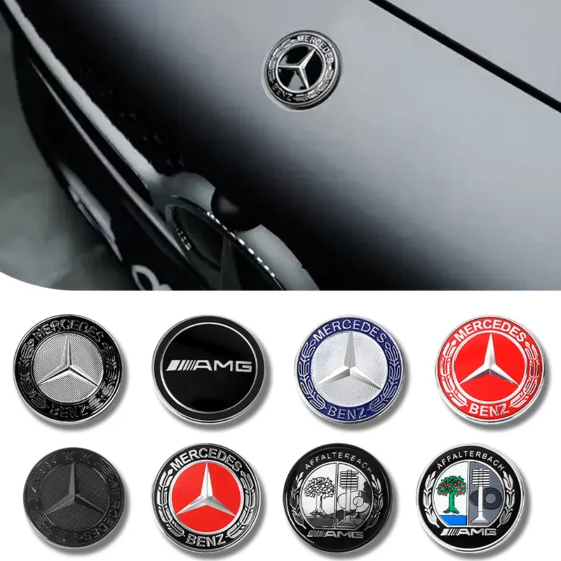 57 мм передняя плоская эмблема капота автомобиля значок логотип наклейка Аксессуары для Mercedes Benz AMG W108 W124 W126 W140 W168 W169 W176 W177 CLA