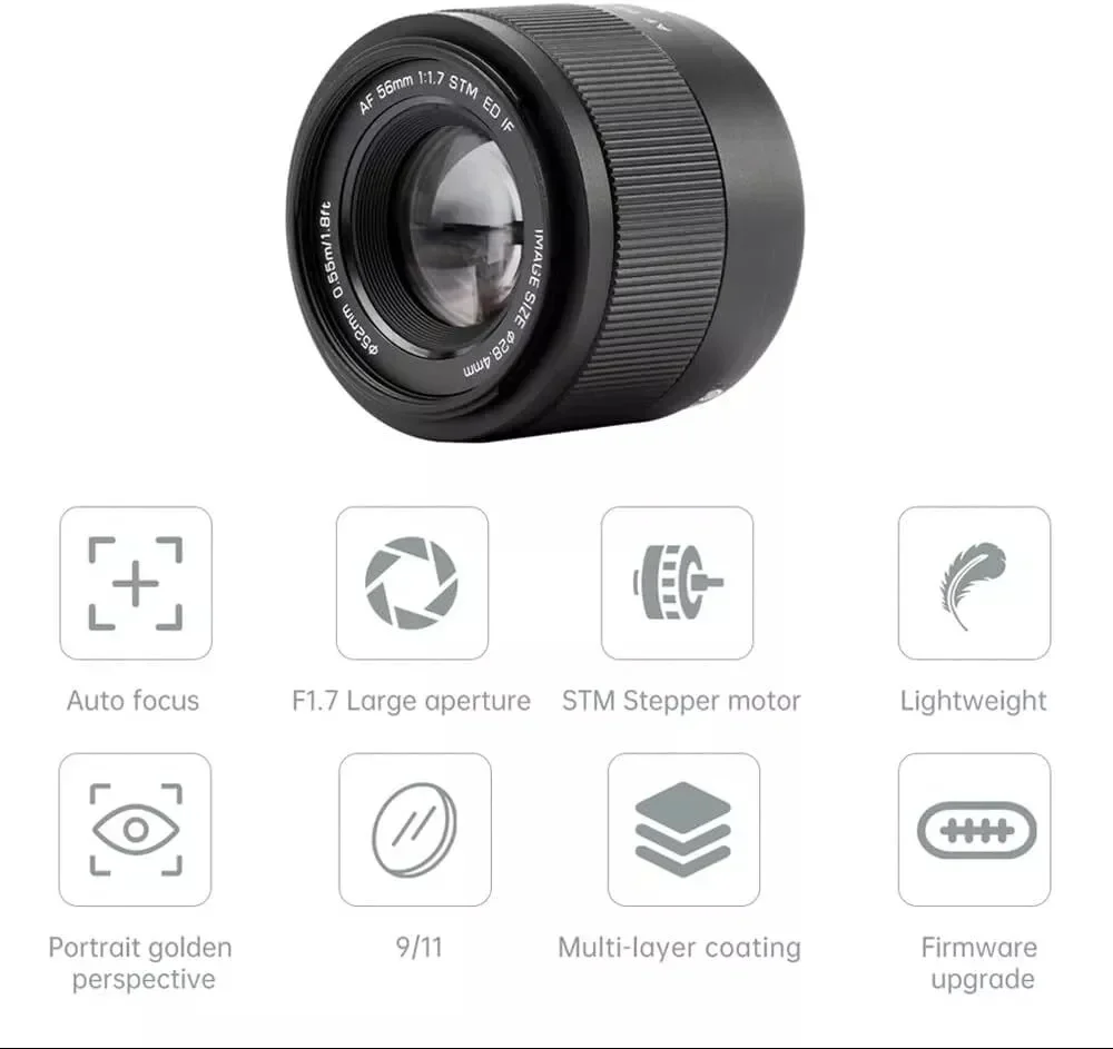 Viltrox 56mm F1.7 AF Lens APS-C for Fuji X Mount Sony E-Mount Nikon Z-Mount Cameras