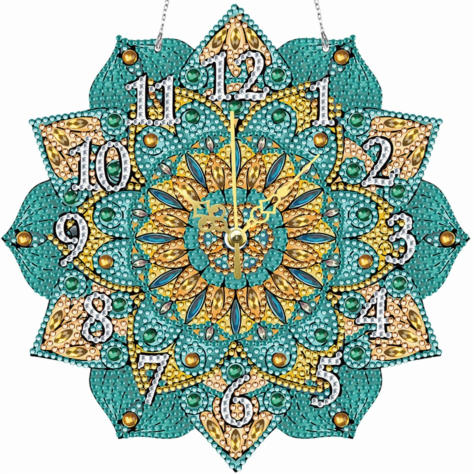 

DIY Diamond Painting Clock Kits Colorful Clock Kit 5D Art Craft Set Mandala Paint by Number Kits Handmade Living Room Decoration