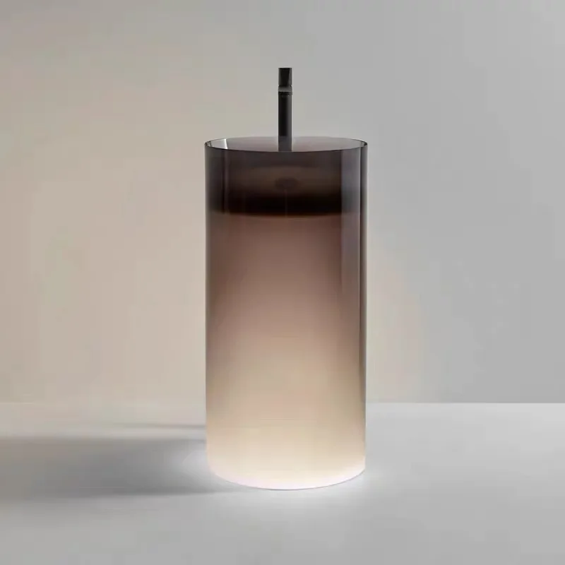 

Modern minimalist acrylic material, transparent resin color integrated floor standing circular column basin GN563TB